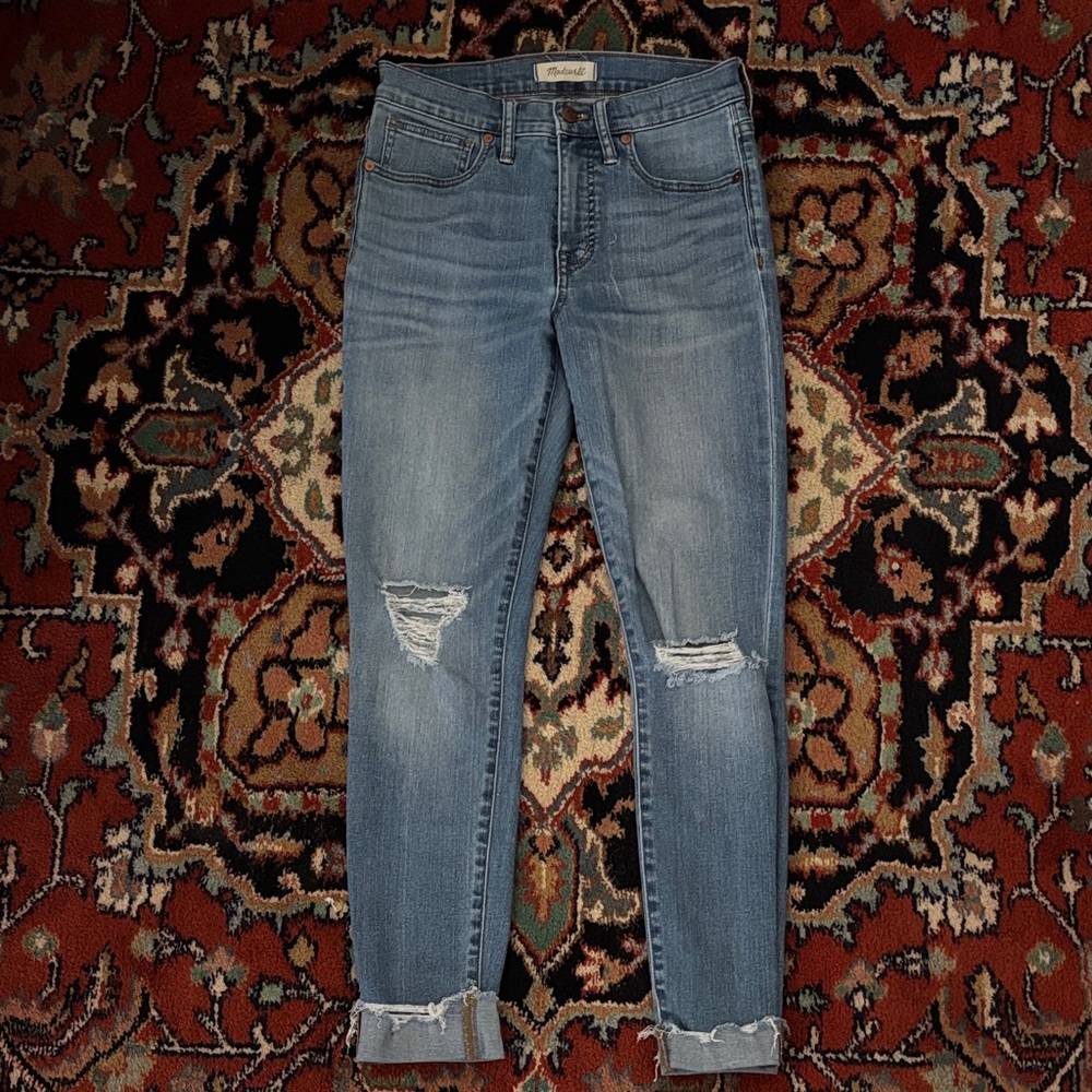Madewell Light Blue Distressed Skinny Jeans